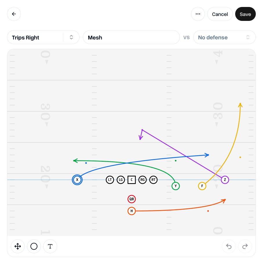Moving a player around on the play drawing canvas
